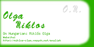 olga miklos business card